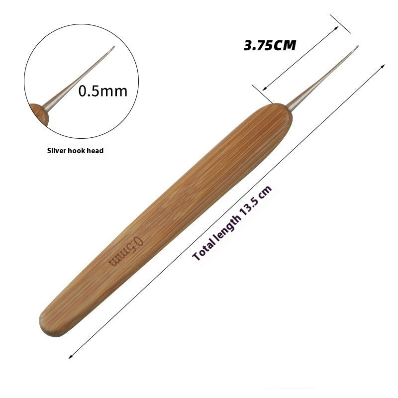 Premium Bamboo Handle Crochet Hook – Professional Metal Head Tool (0.5–6.0 mm)