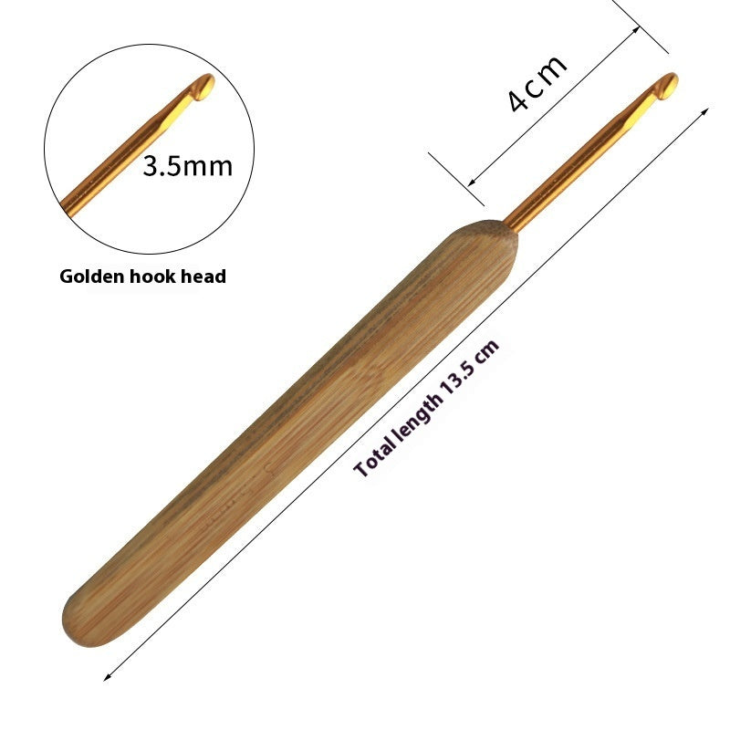 Premium Bamboo Handle Crochet Hook – Professional Metal Head Tool (0.5–6.0 mm)