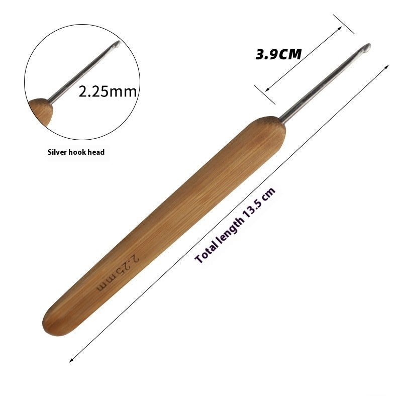 Premium Bamboo Handle Crochet Hook – Professional Metal Head Tool (0.5–6.0 mm)