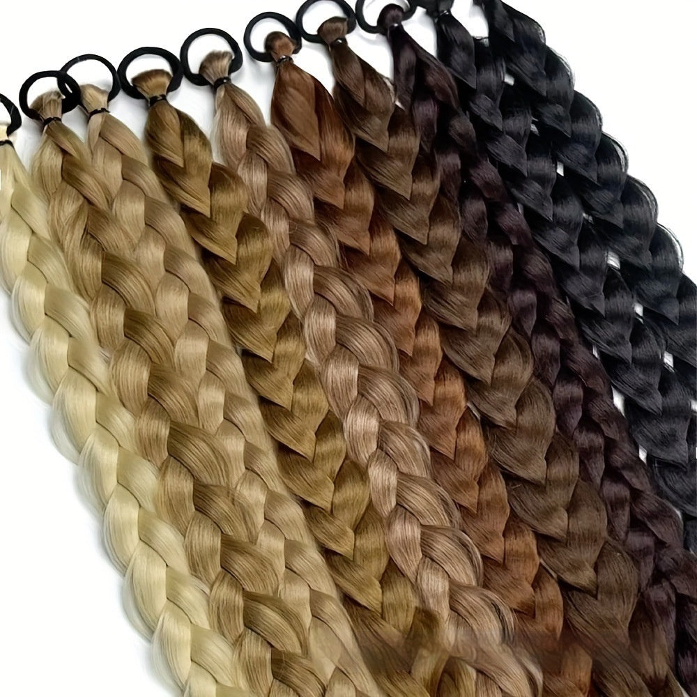 24-inch Fishbone Braided Ponytail – Heat-Resistant Synthetic Hair Extension