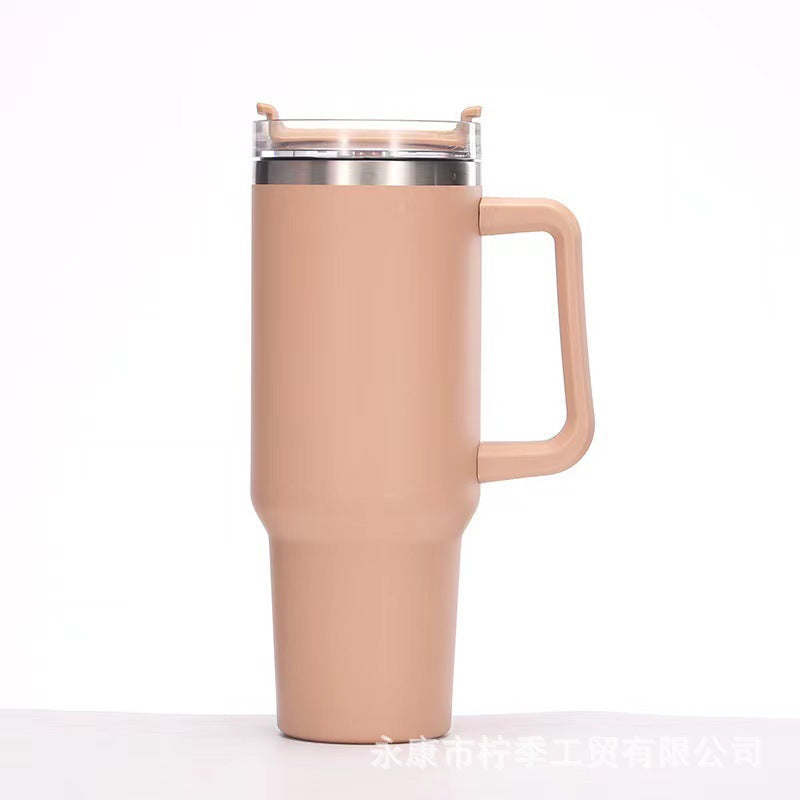 40oz Car Cup Car thermos cup 304 stainless steel straw Large capacity ice bully cup cold handle cup
