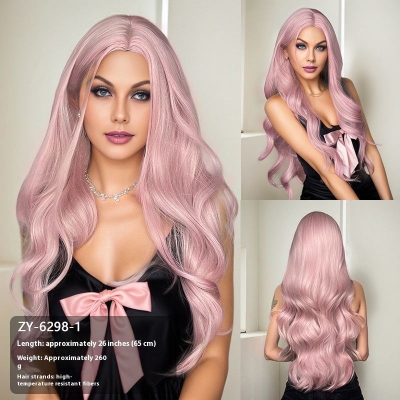 Long Wavy Synthetic Wig with Natural Hairline – 60 cm Heat-Resistant Fibre