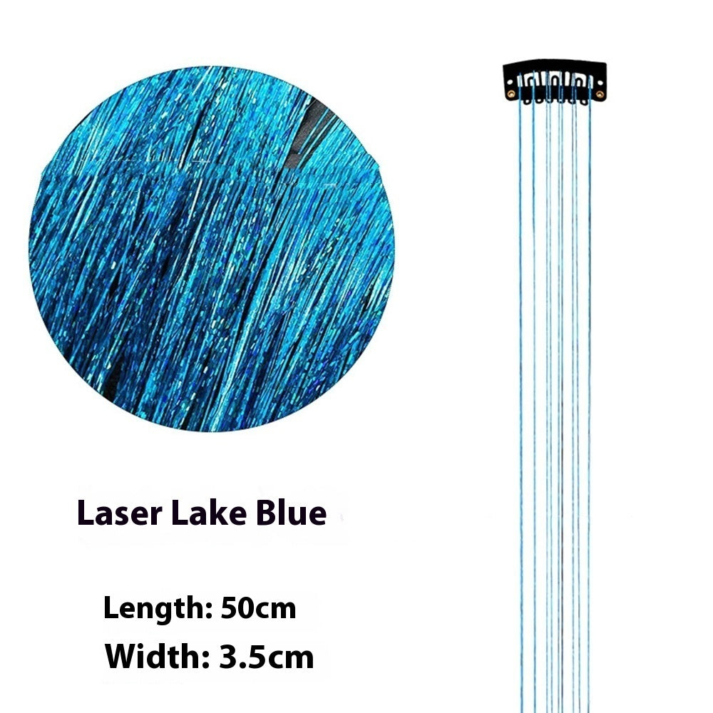 Sparkle Hair Strands Clip-In Extensions – Glitter Laser Wire Highlights