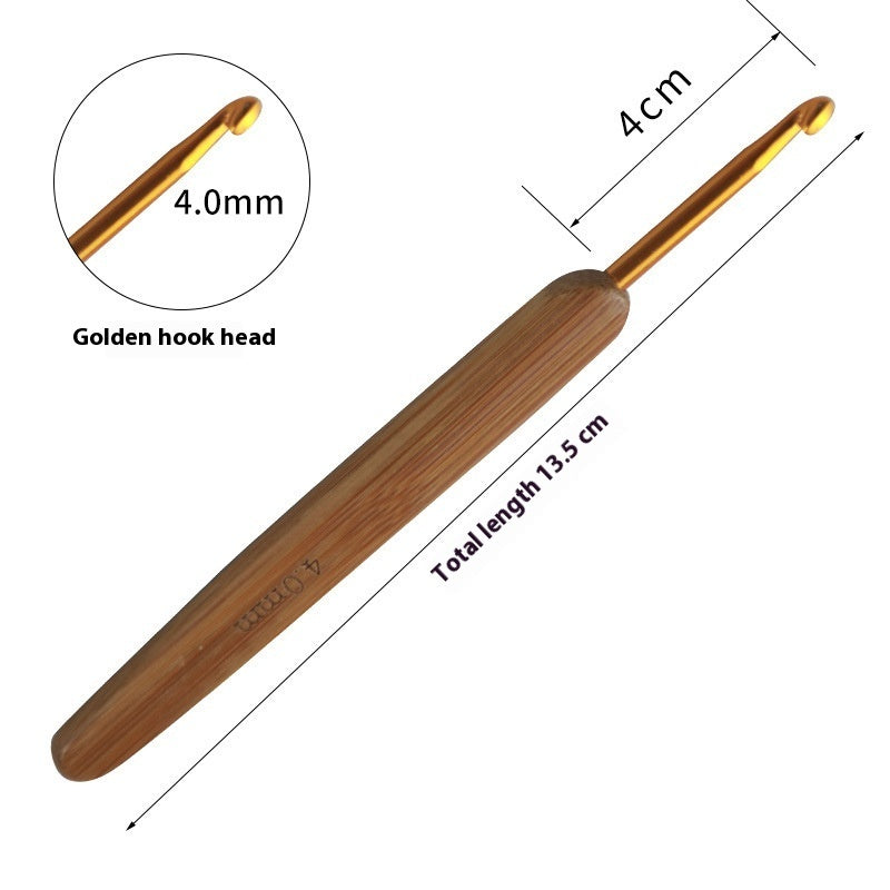 Premium Bamboo Handle Crochet Hook – Professional Metal Head Tool (0.5–6.0 mm)