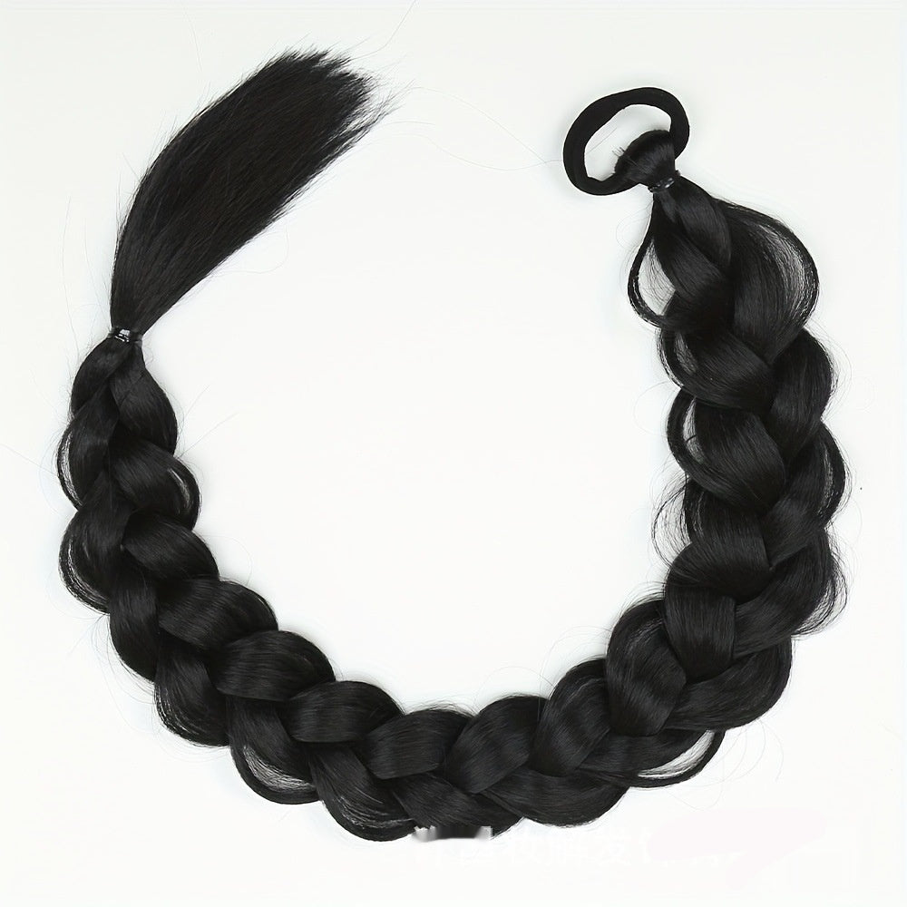 24-inch Fishbone Braided Ponytail – Heat-Resistant Synthetic Hair Extension