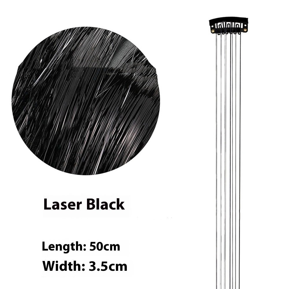 Sparkle Hair Strands Clip-In Extensions – Glitter Laser Wire Highlights