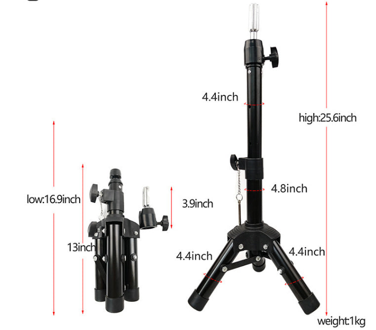 Professional Canvas Head Mannequin Stand Kit – Wig Styling & Sewing Practice Set (21-25 inch)