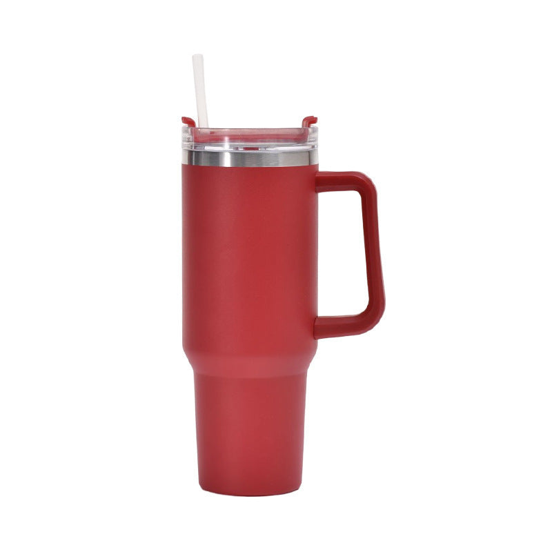 40oz Car Cup Car thermos cup 304 stainless steel straw Large capacity ice bully cup cold handle cup