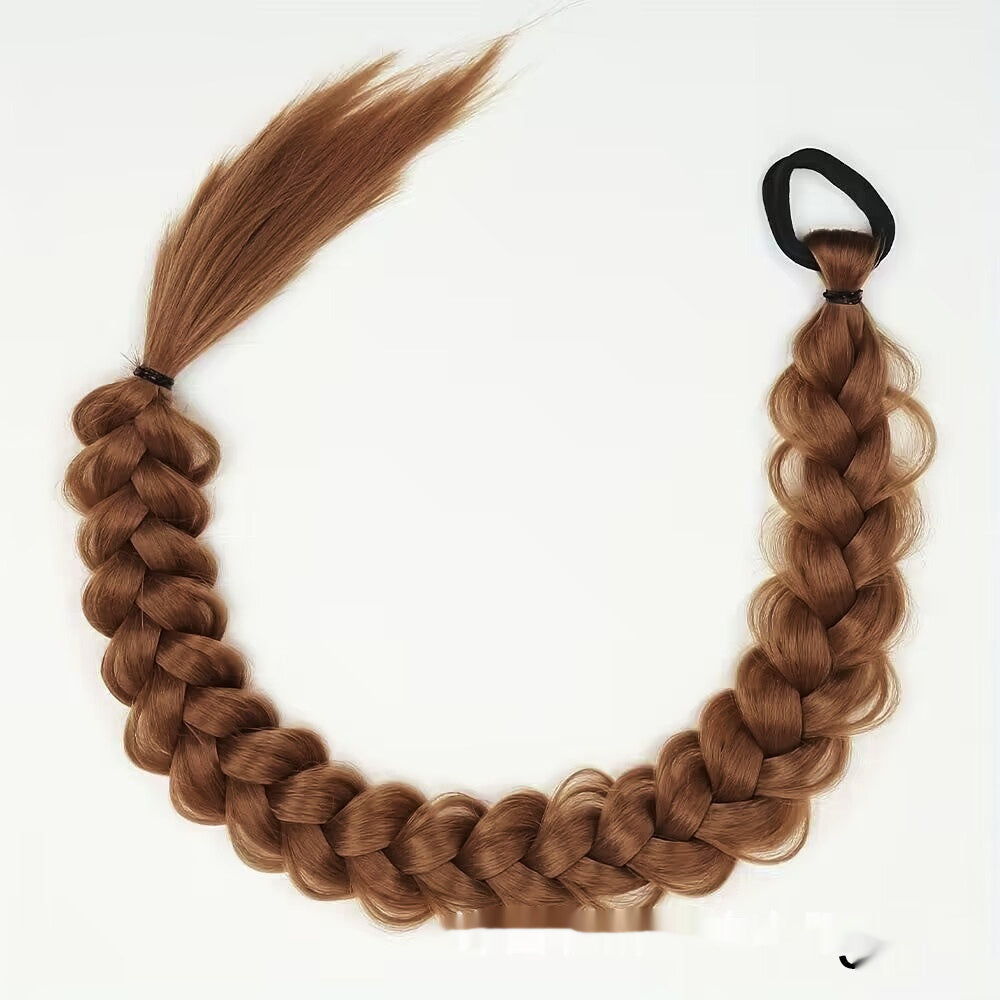 24-inch Fishbone Braided Ponytail – Heat-Resistant Synthetic Hair Extension