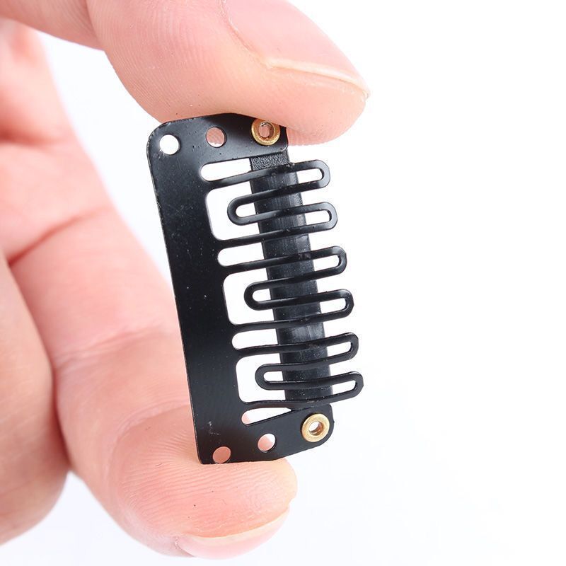 Black Wig Clips (100PCS) — 2.8 cm Anti-Slip Metal Clips for Hair Extensions & Wigs