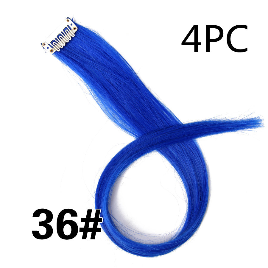 Rainbow Colour Hair Extension Strands – 18” Straight Clip-In Highlights