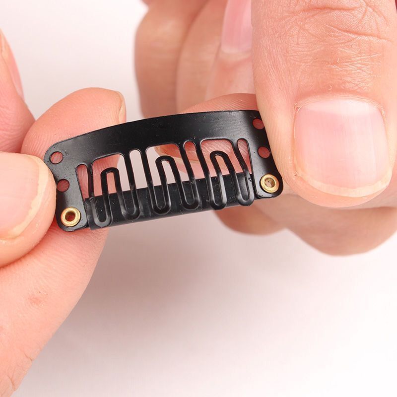 Black Wig Clips (100PCS) — 2.8 cm Anti-Slip Metal Clips for Hair Extensions & Wigs