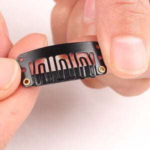 Black Wig Clips (100PCS) — 2.8 cm Anti-Slip Metal Clips for Hair Extensions & Wigs