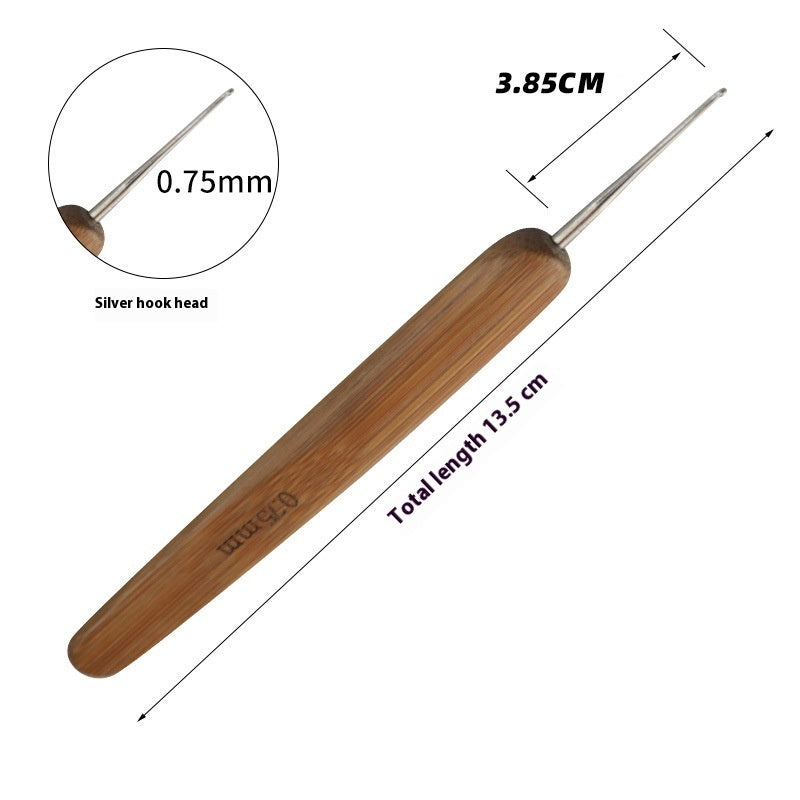 Premium Bamboo Handle Crochet Hook – Professional Metal Head Tool (0.5–6.0 mm)