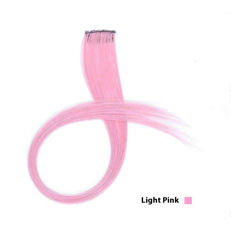 Rainbow Color Clip-In Hair Extensions – 24" Synthetic Streaks for Fun Highlights