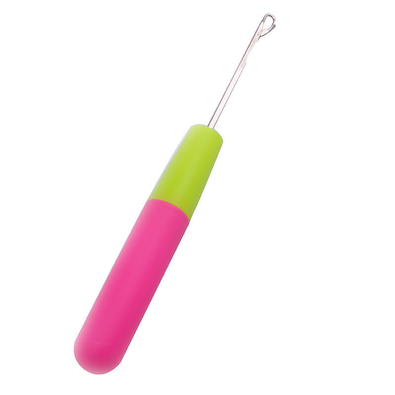 Professional Crochet Needle for Braiding & Wig Installation – Yellow Pink Handle