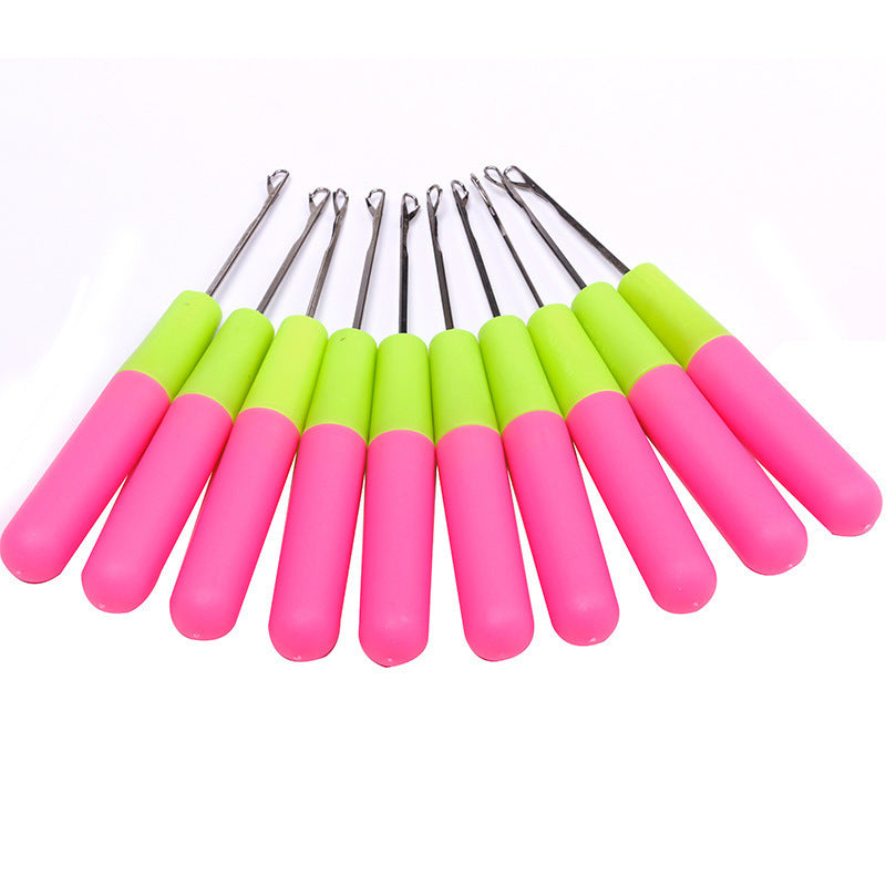 Professional Crochet Needle for Braiding & Wig Installation – Yellow Pink Handle
