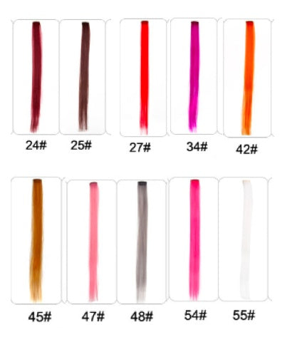 Rainbow Colour Hair Extension Strands – 18” Straight Clip-In Highlights