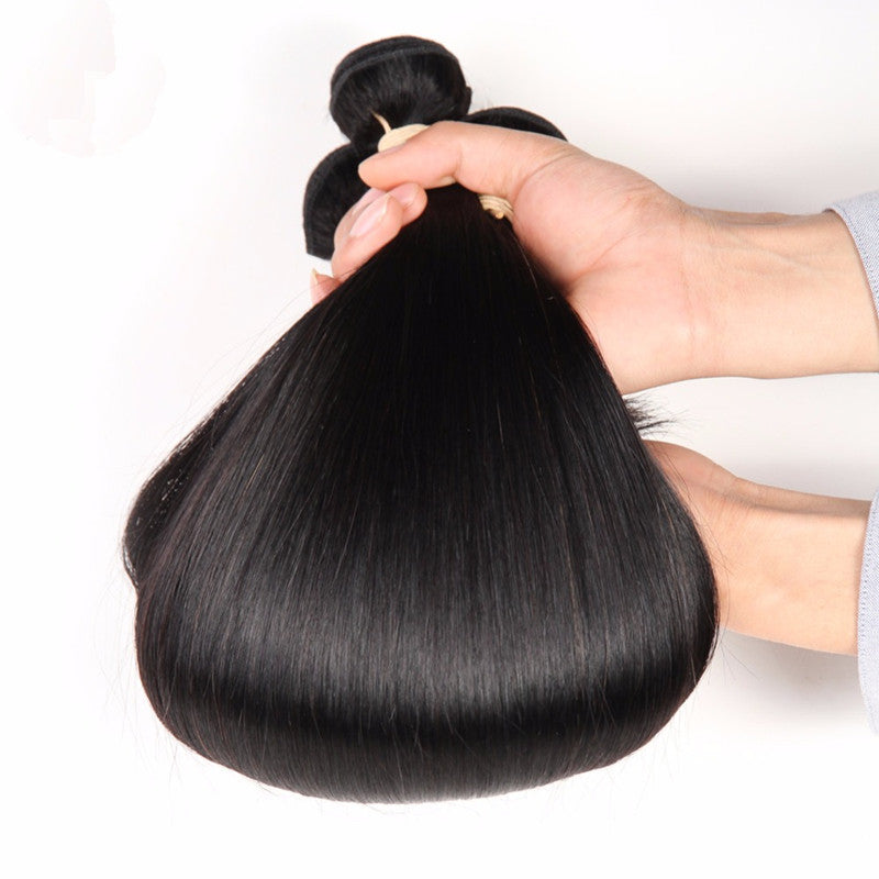Peruvian Straight Human Hair Weave – Smooth & Silky Bundles (Natural Black)