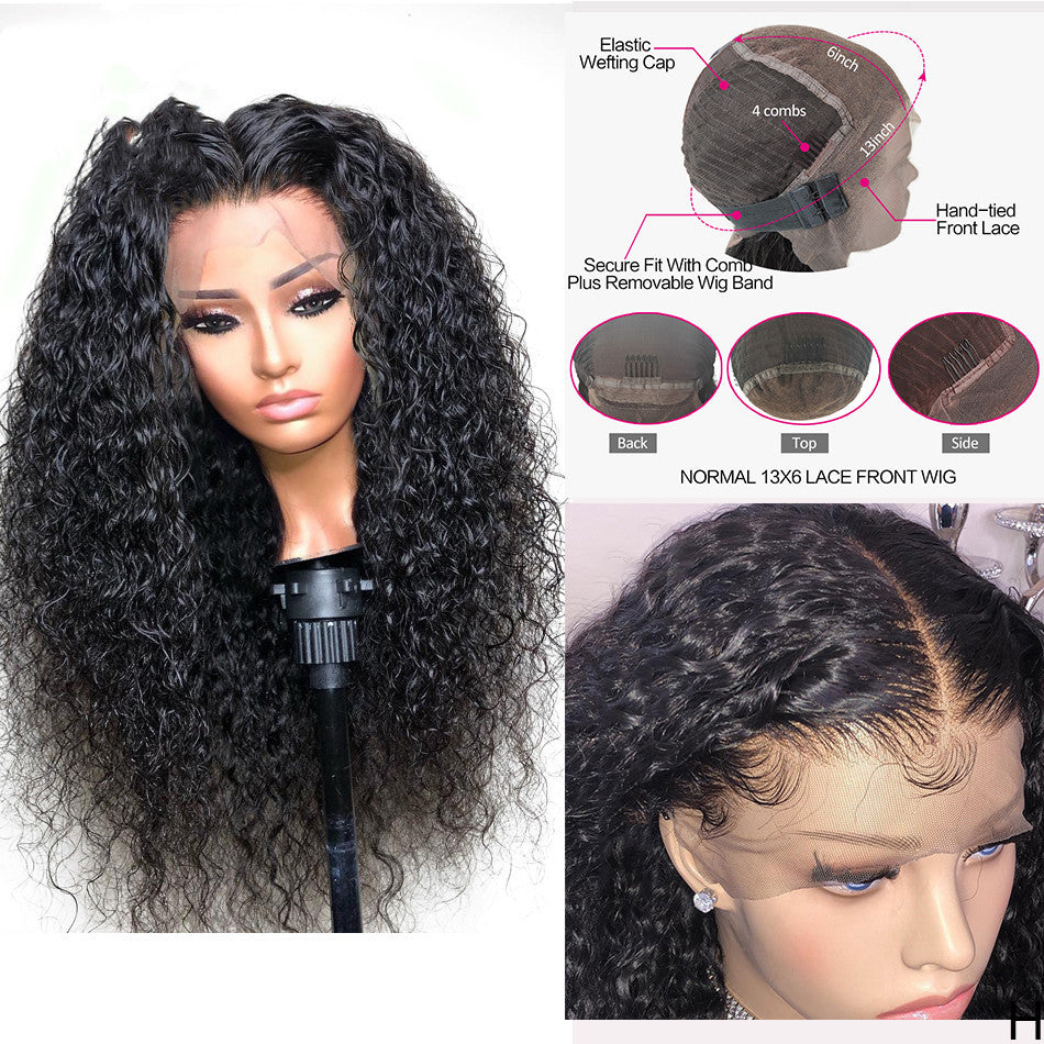 Human Hair Lace Front Wig – Deep Curly Natural Style (16–26 inch)