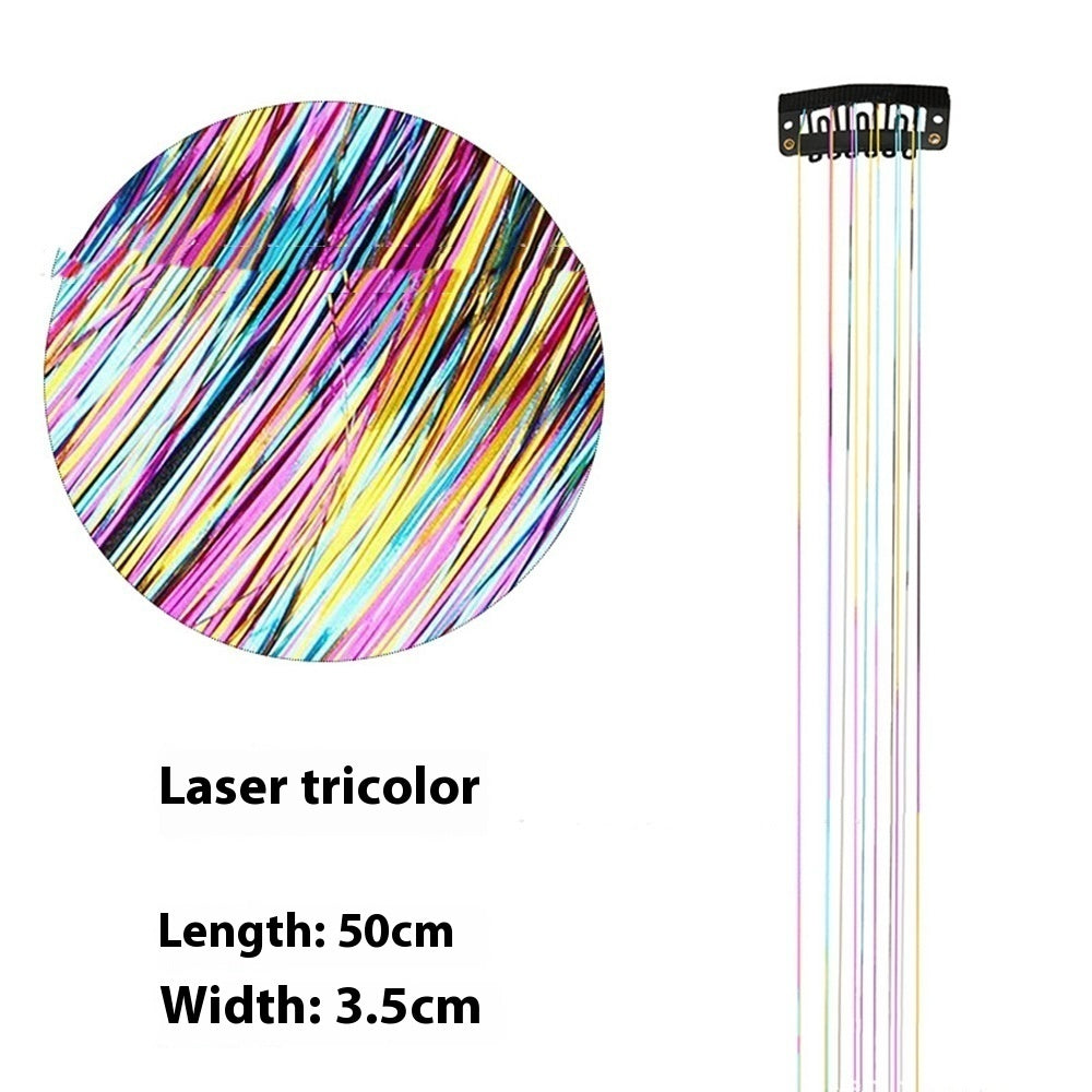 Sparkle Hair Strands Clip-In Extensions – Glitter Laser Wire Highlights