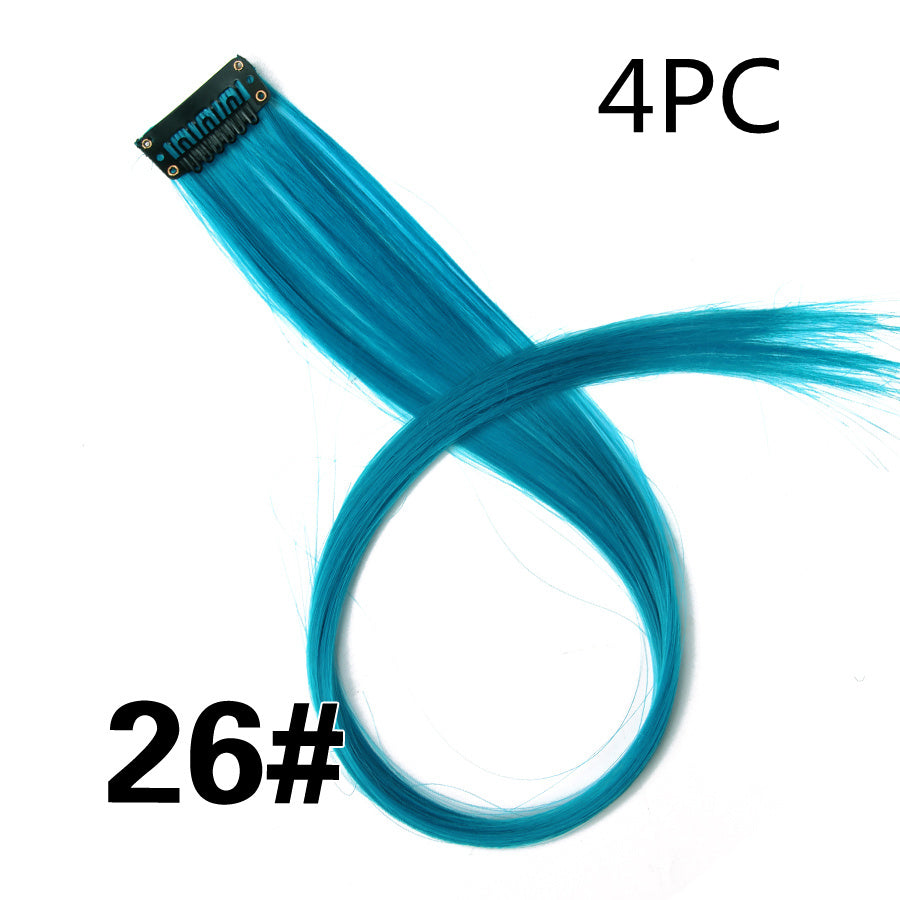 Rainbow Colour Hair Extension Strands – 18” Straight Clip-In Highlights