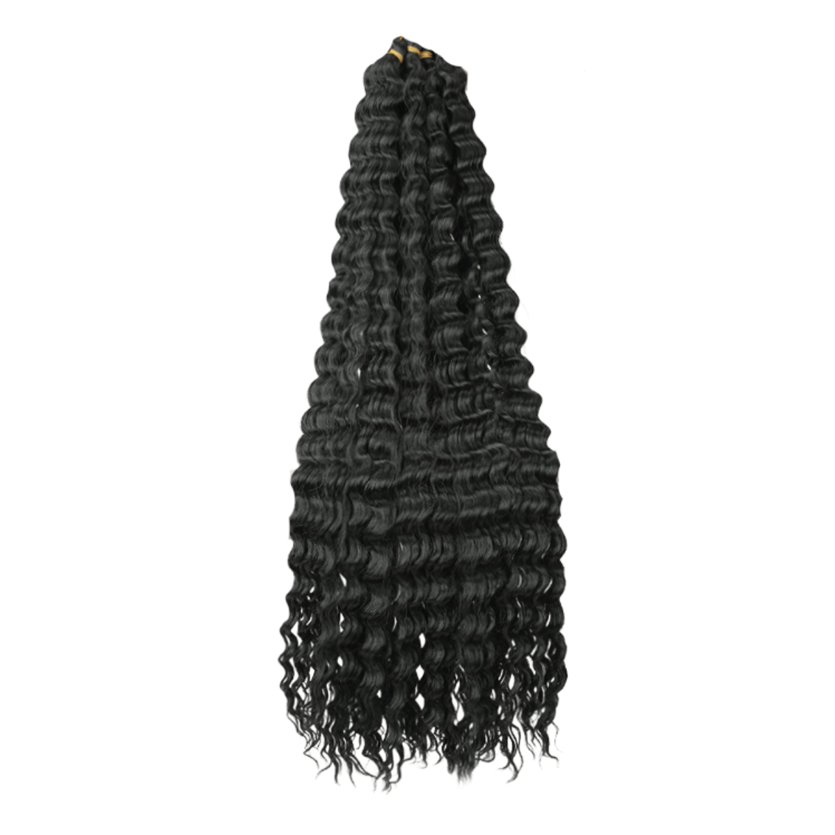 Deep wave crochet braiding hair in 1B natural black – long wavy synthetic braids
