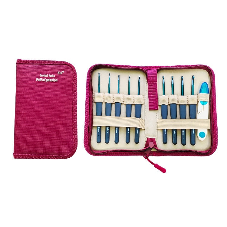 Deluxe Soft Grip Crochet Hook Set – 8-Piece Ergonomic Knitting & Braiding Kit with Storage Case