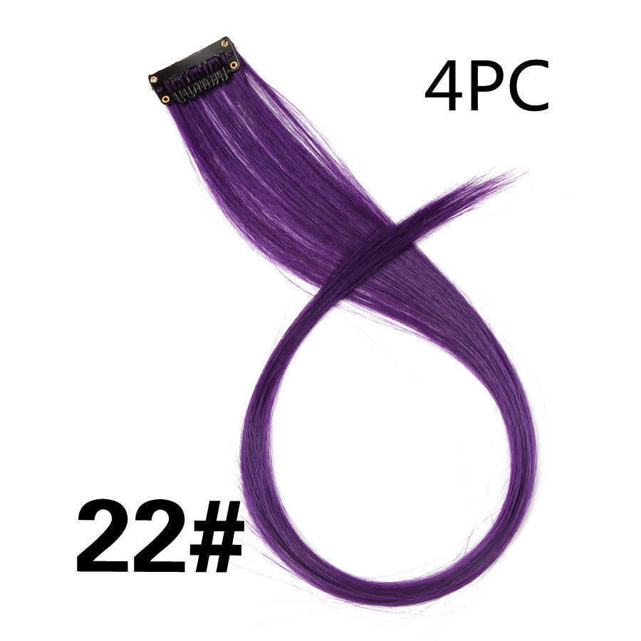 Rainbow Colour Hair Extension Strands – 18” Straight Clip-In Highlights