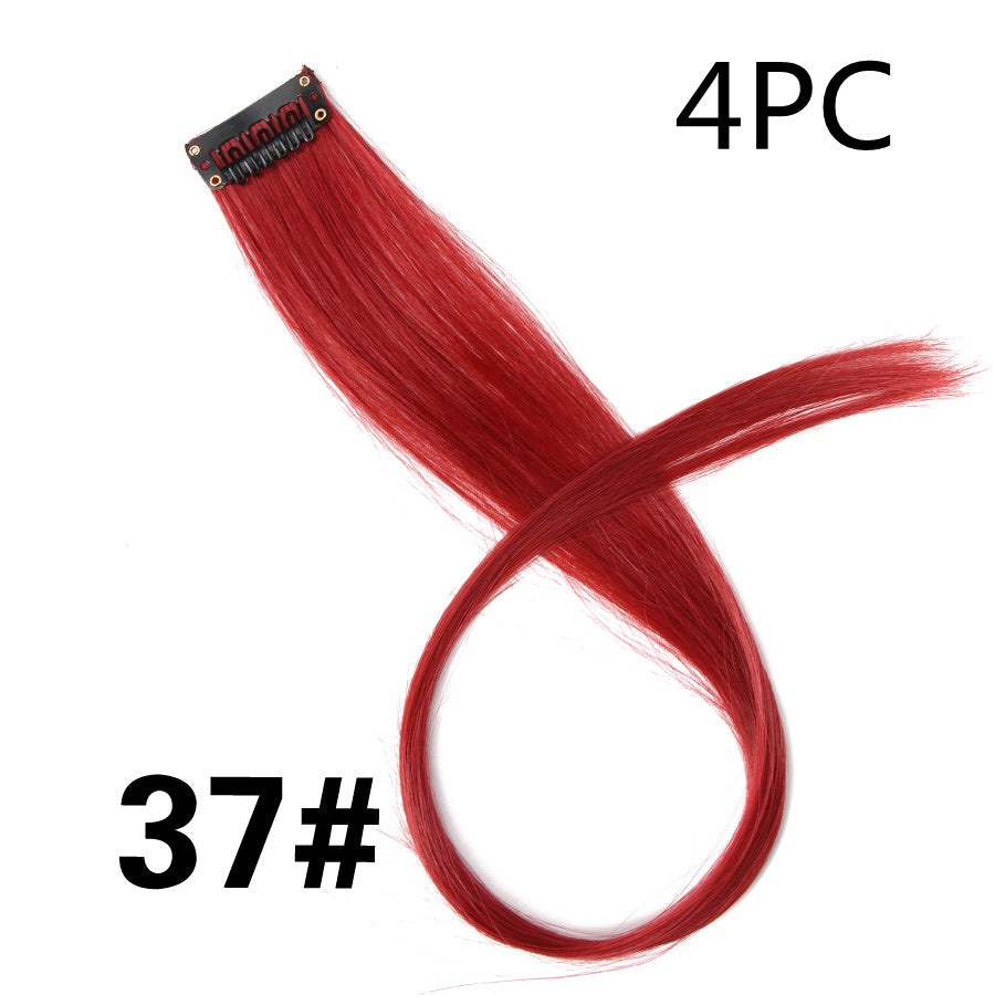 Rainbow Colour Hair Extension Strands – 18” Straight Clip-In Highlights