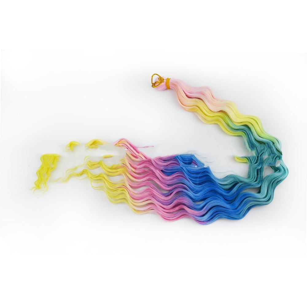 Rainbow Crochet Dreadlocks Gradient Long Curly Hair – 24 Inch