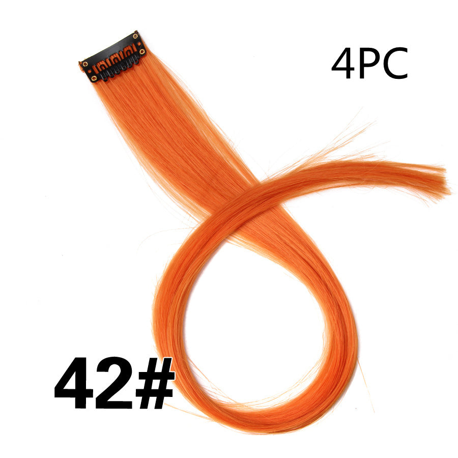 Rainbow Colour Hair Extension Strands – 18” Straight Clip-In Highlights