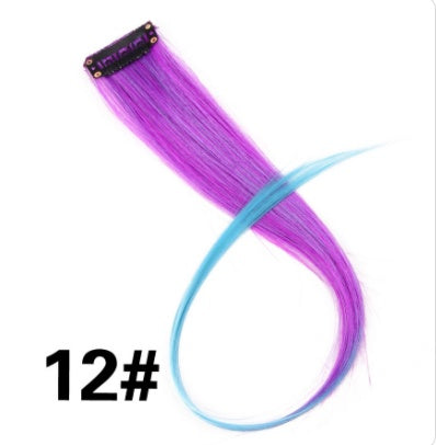 Rainbow Colour Hair Extension Strands – 18” Straight Clip-In Highlights
