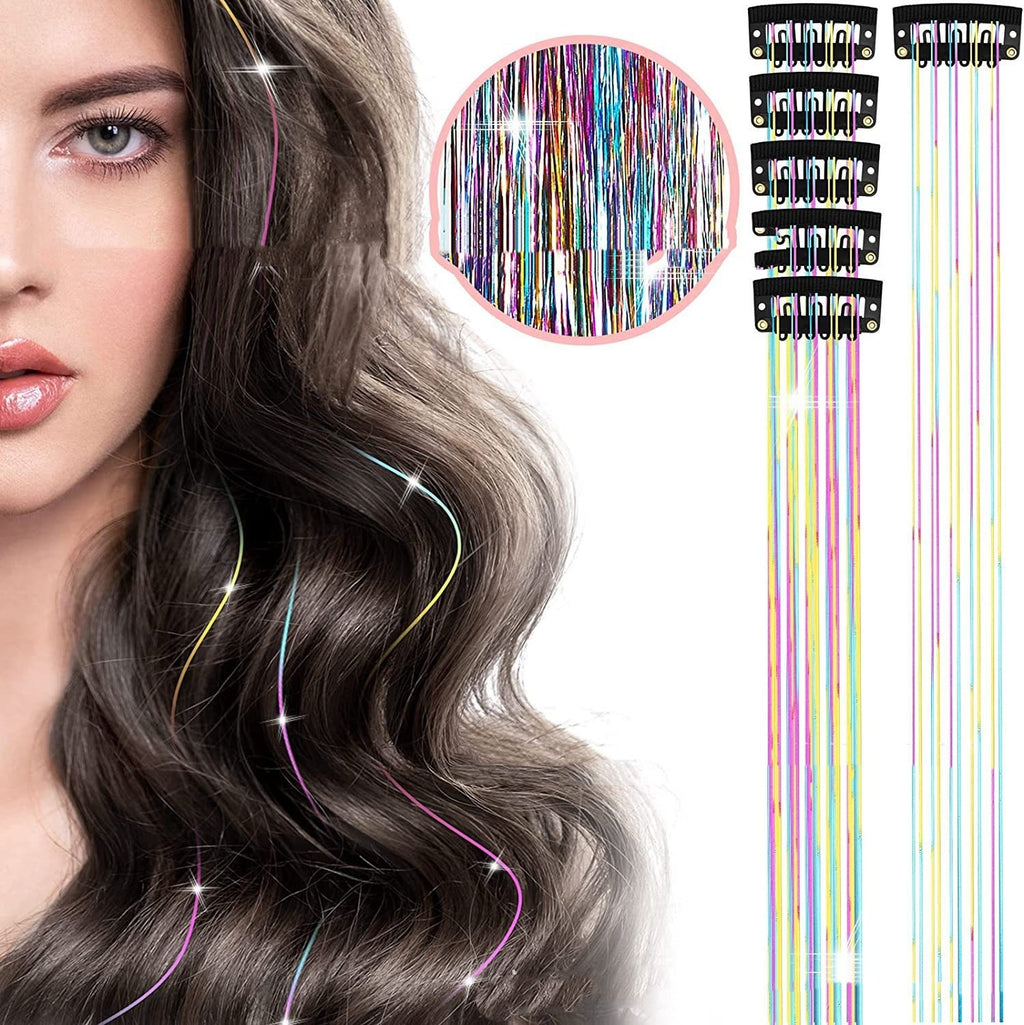 Sparkle Hair Strands Clip-In Extensions – Glitter Laser Wire Highlights