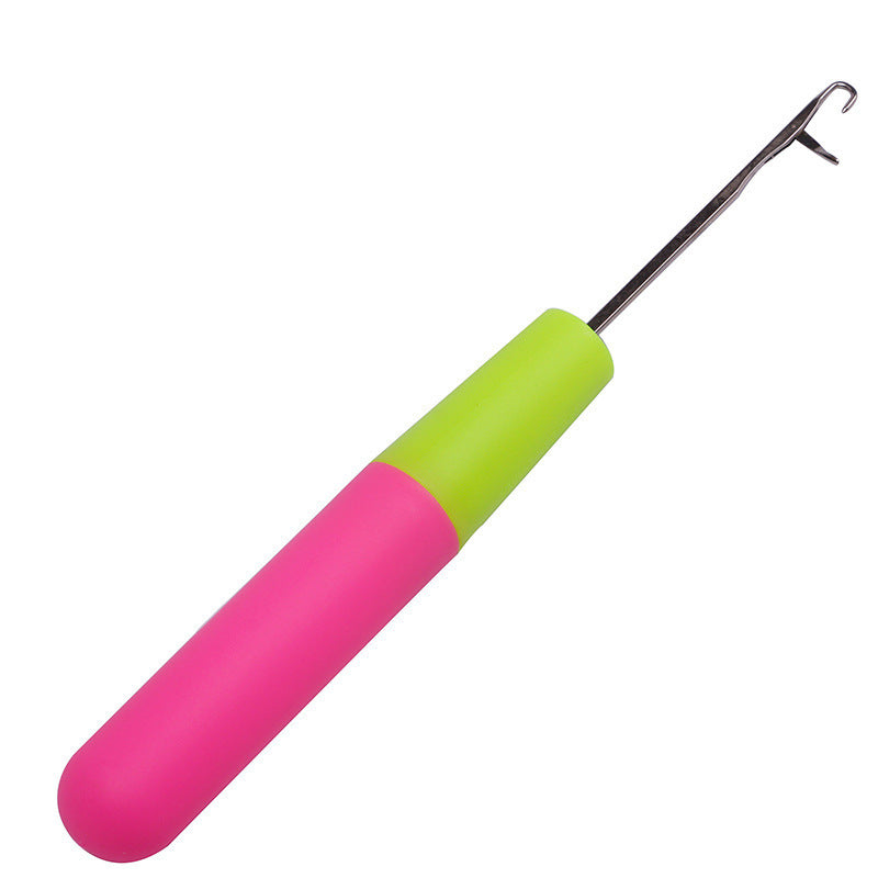 Professional Crochet Needle for Braiding & Wig Installation – Yellow Pink Handle