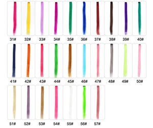 Rainbow Colour Hair Extension Strands – 18” Straight Clip-In Highlights