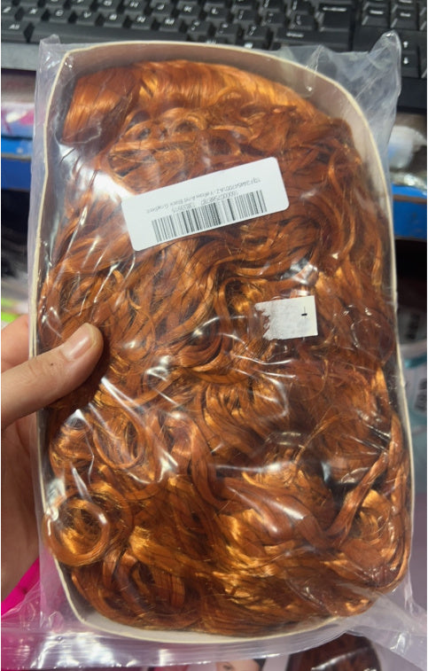 Ombre Brown Long Curly Afro Wig – Soft Synthetic Heat-Resistant Hair for Women