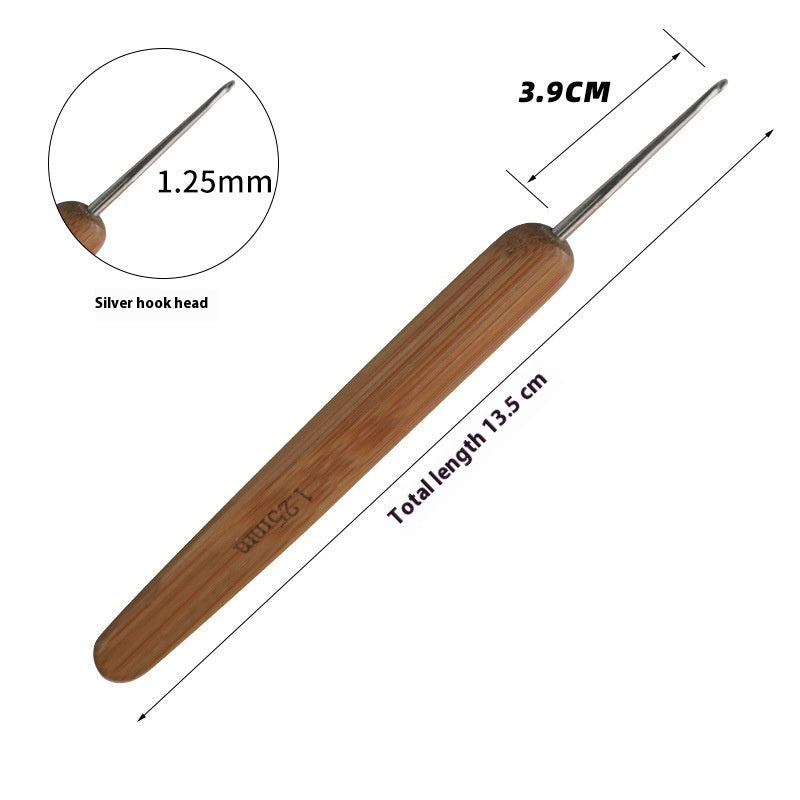 Premium Bamboo Handle Crochet Hook – Professional Metal Head Tool (0.5–6.0 mm)