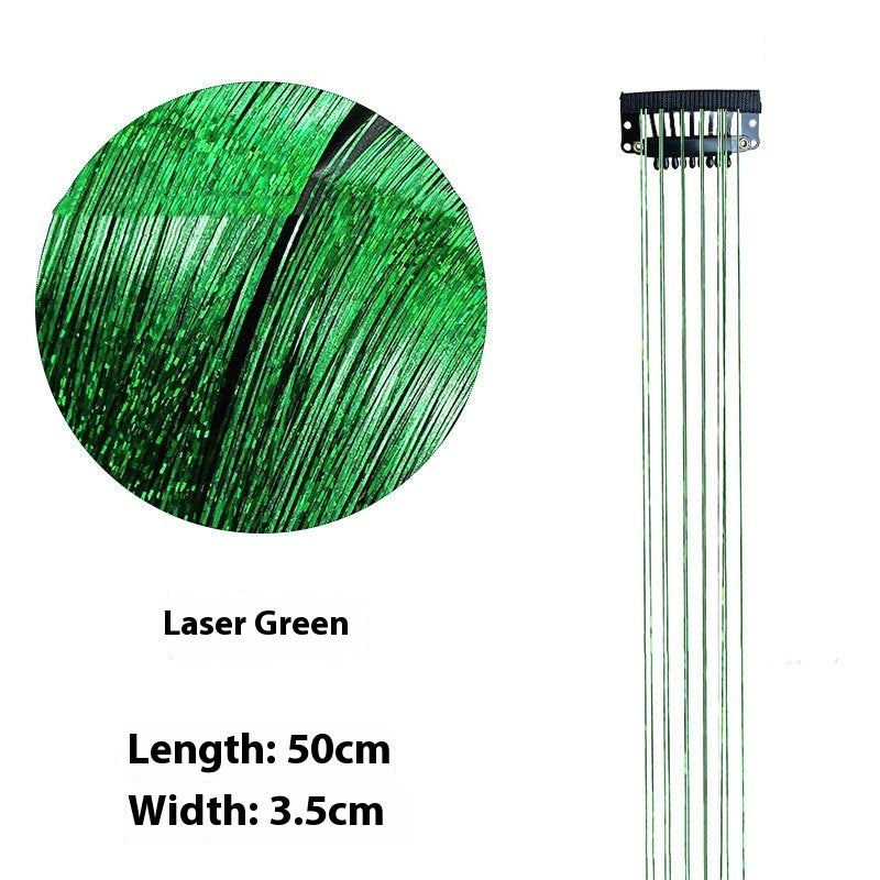 Sparkle Hair Strands Clip-In Extensions – Glitter Laser Wire Highlights