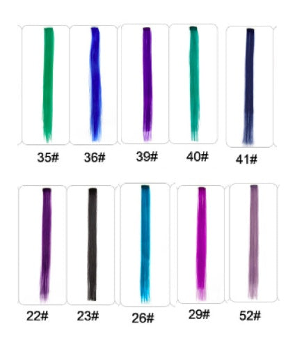 Rainbow Colour Hair Extension Strands – 18” Straight Clip-In Highlights