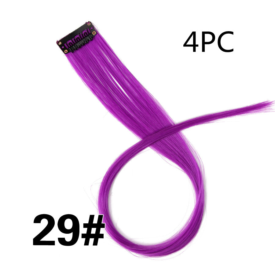 Rainbow Colour Hair Extension Strands – 18” Straight Clip-In Highlights