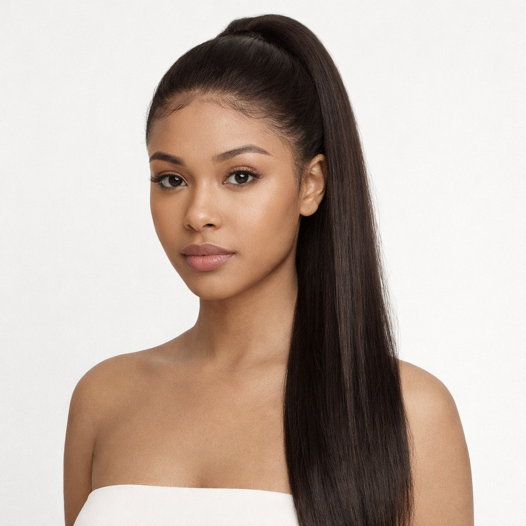 SAZVIAN  360 Lace Frontal Human Hair Wig – Full Head Natural Black Wig