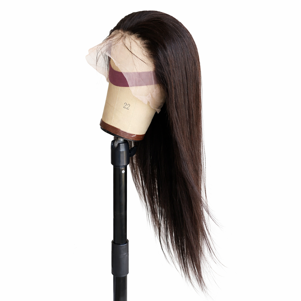 SAZVIAN  360 Lace Frontal Human Hair Wig – Full Head Natural Black Wig