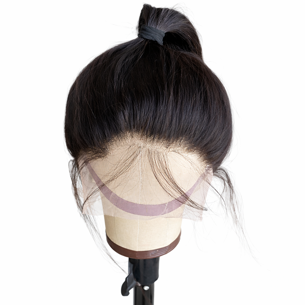 SAZVIAN  360 Lace Frontal Human Hair Wig – Full Head Natural Black Wig