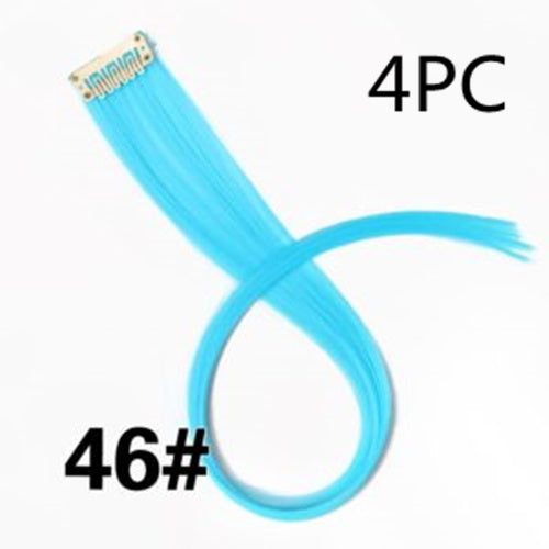 Rainbow Colour Hair Extension Strands – 18” Straight Clip-In Highlights