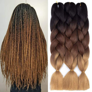 High Temperature Gradient Braiding Hair – Heat-Resistant Synthetic Fibre (24”)