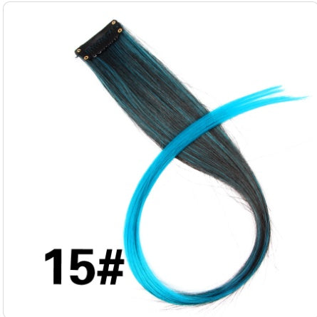 Rainbow Colour Hair Extension Strands – 18” Straight Clip-In Highlights