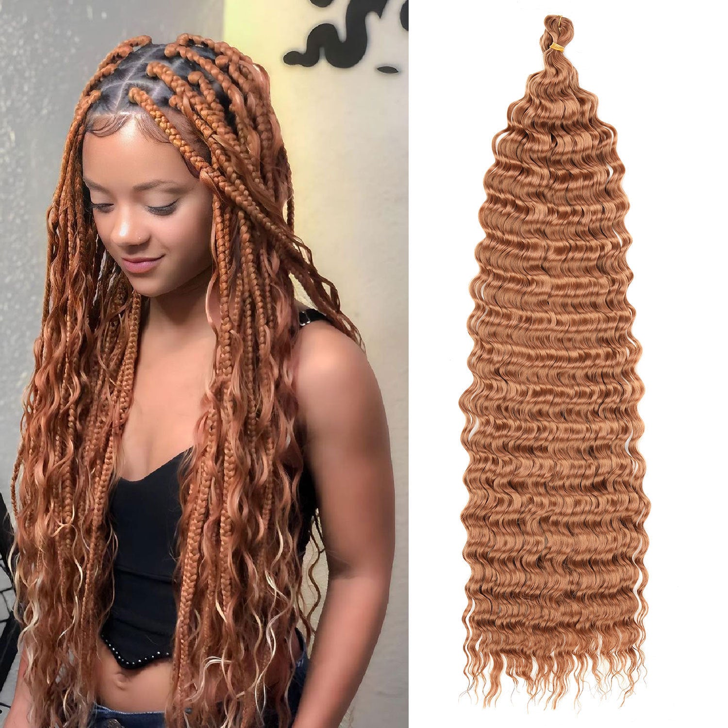 African Chemical Fiber Crochet Long Curly Wig