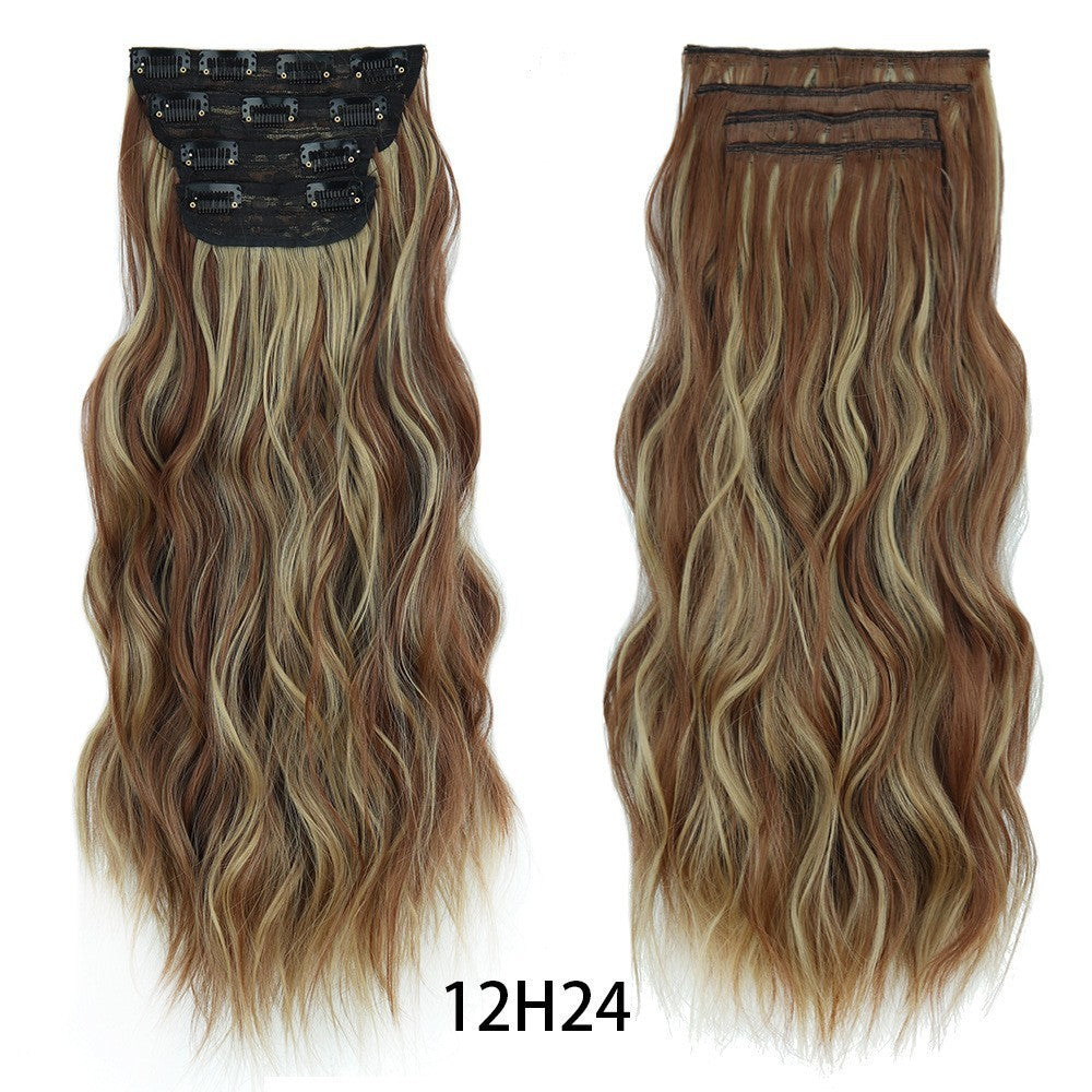 4-Piece Clip-In Curly Hair Extensions Set – Natural Volume & Wave