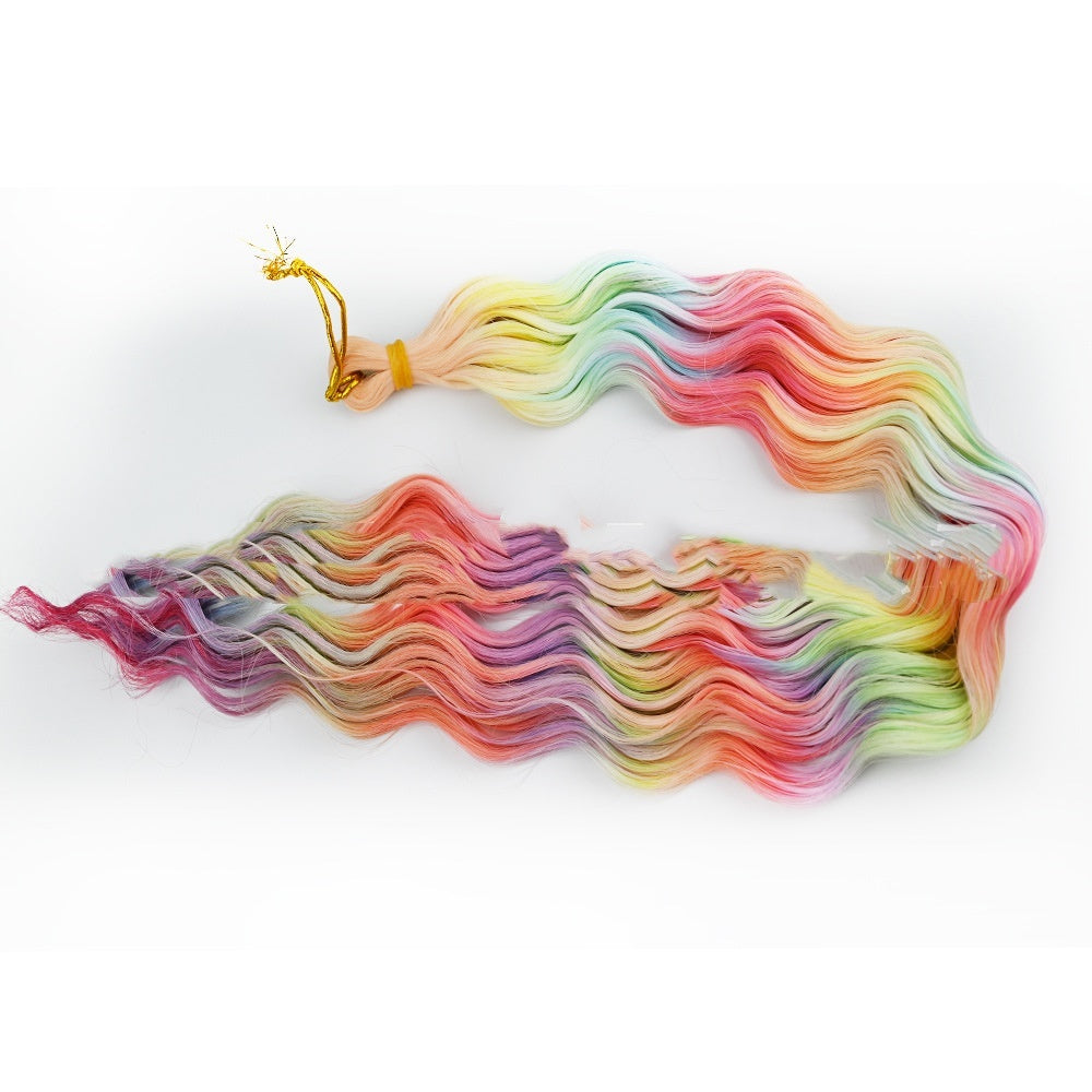 Rainbow Crochet Dreadlocks Gradient Long Curly Hair – 24 Inch